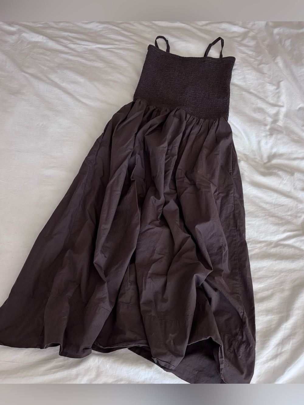 MATE the Label Women’s Dark Brown Smocked Maxi dress M EUC